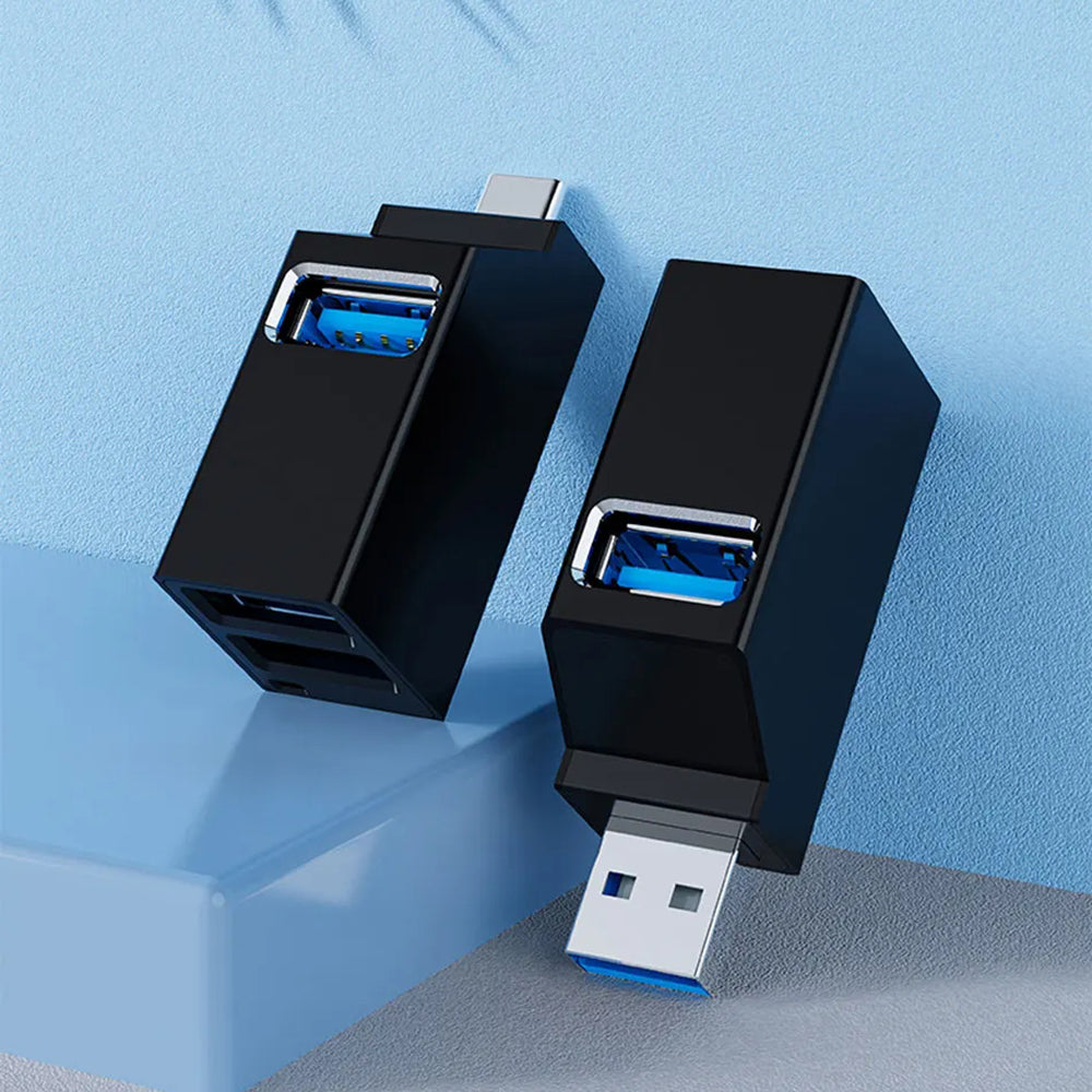 USB-C хъб Techsuit H10 EchoLink, 3в1, Черен
