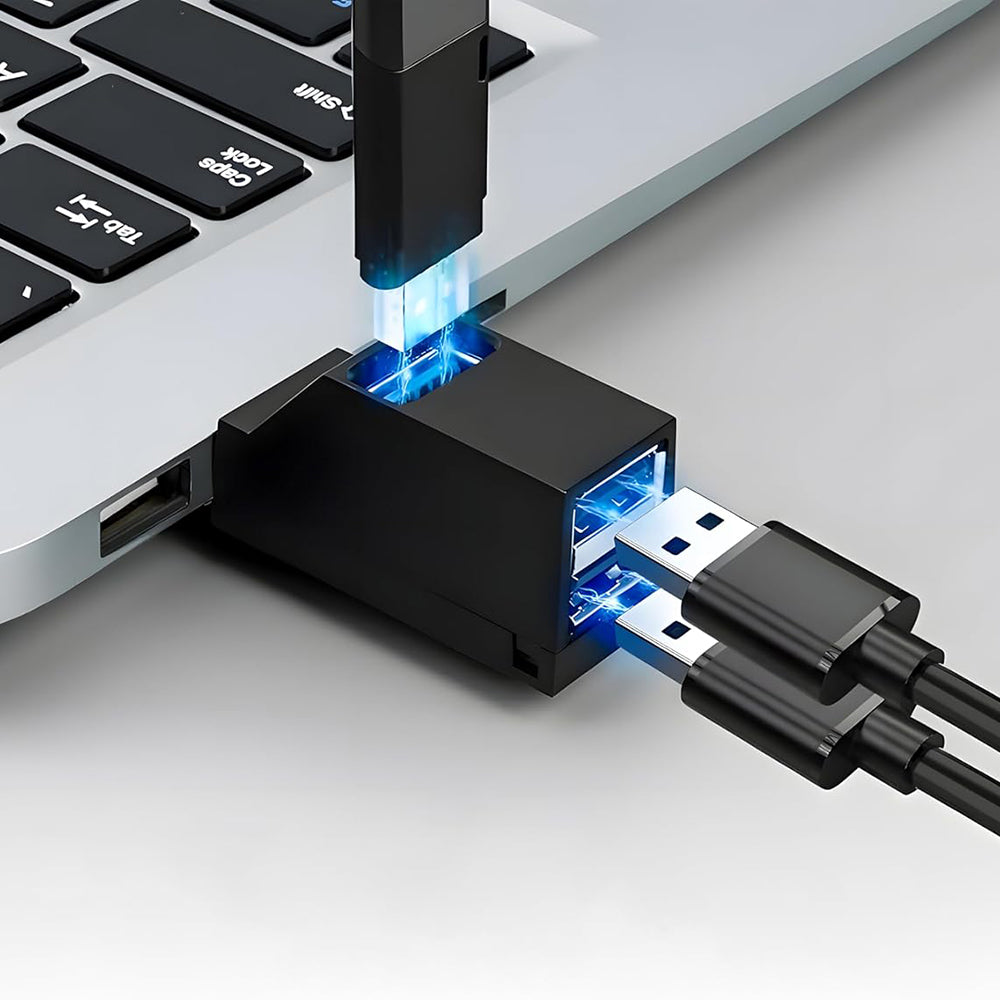 USB-C хъб Techsuit H10 EchoLink, 3в1, Черен