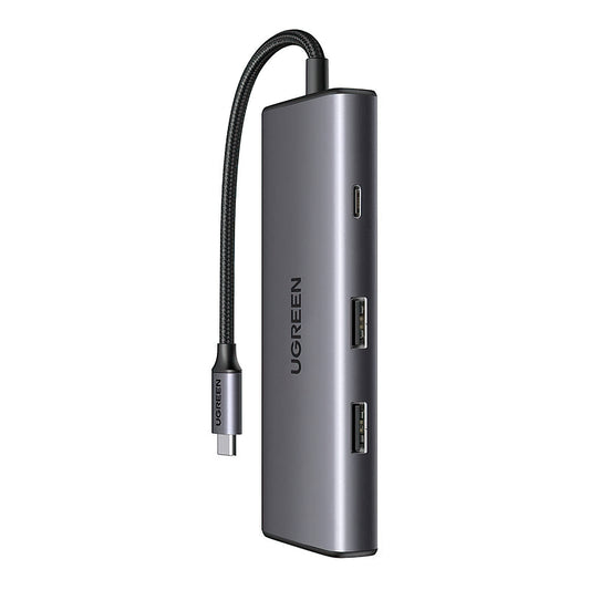 Hub USB-C UGREEN CM498 (15531), 2 x USB-A 3.2 - 2 x USB-C - 1 x HDMI - 1 x SD - 1 x microSD, Сив