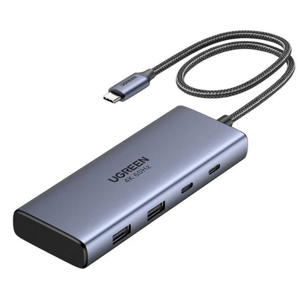 Hub USB-C UGREEN CM498 (45379), 2 x USB-A 3.2 - 3 x USB-C - 2 x HDMI, Сив