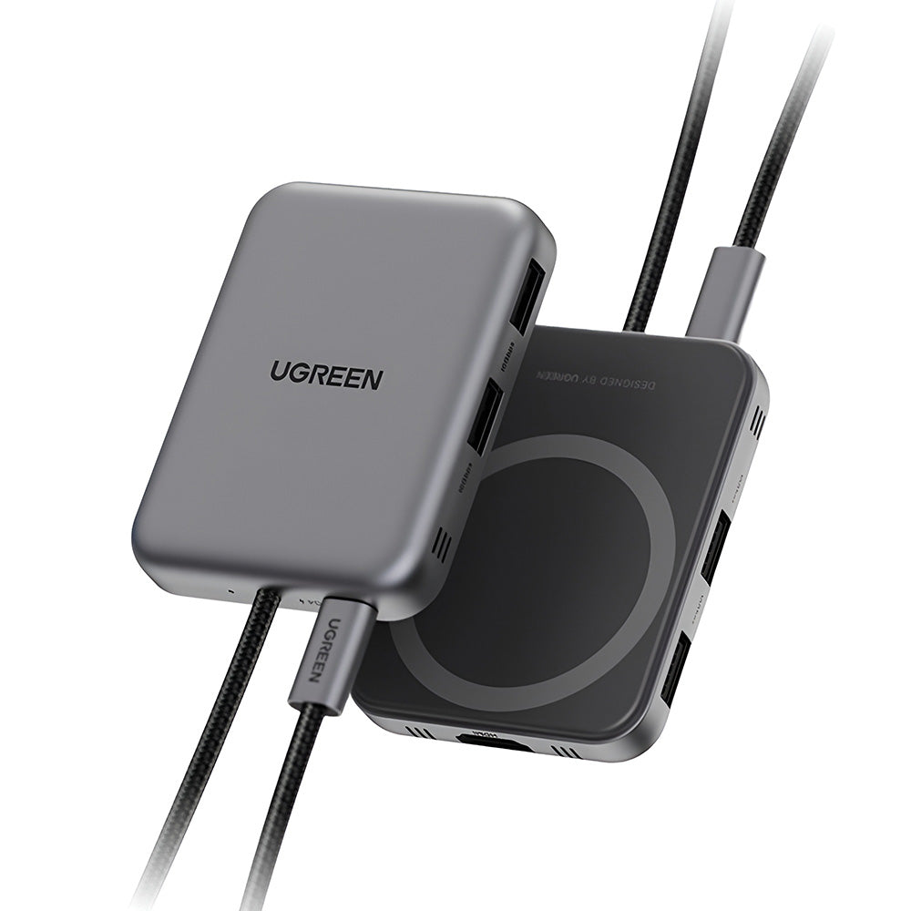 Hub USB-C UGREEN CM896 (65759), 7в1, Сив