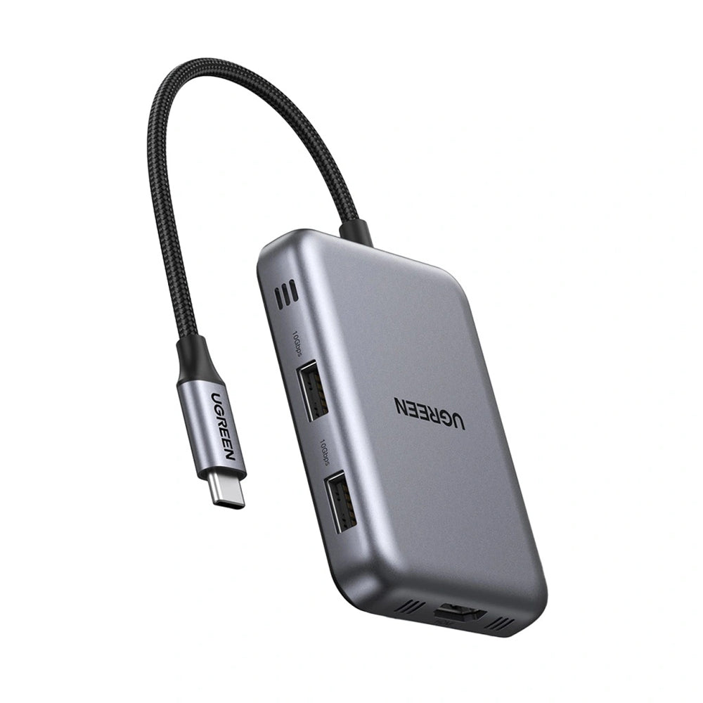 Hub USB-C UGREEN CM896 (65759), 7в1, Сив