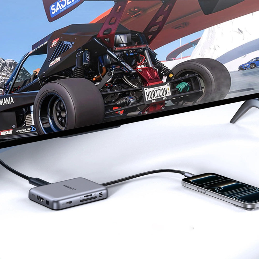 Hub USB-C UGREEN CM896 (65759), 7в1, Сив