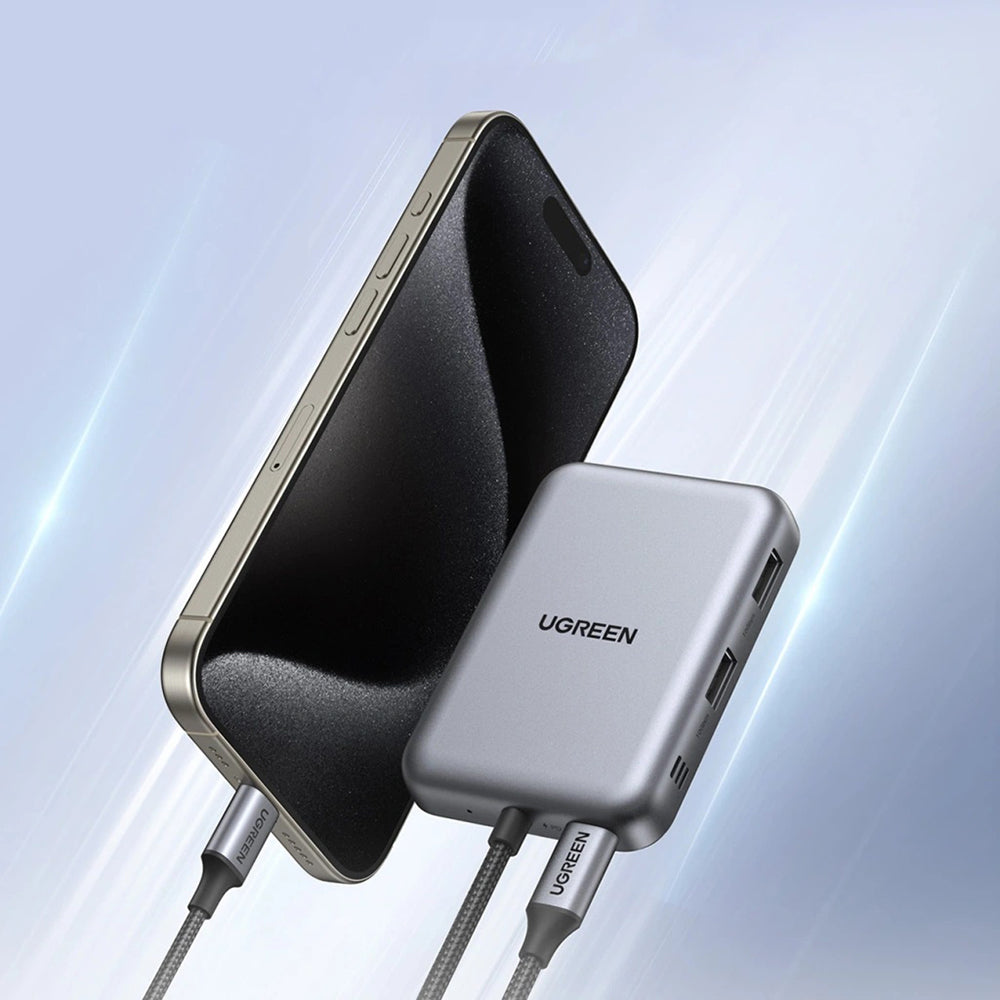 Hub USB-C UGREEN CM896 (65759), 7в1, Сив