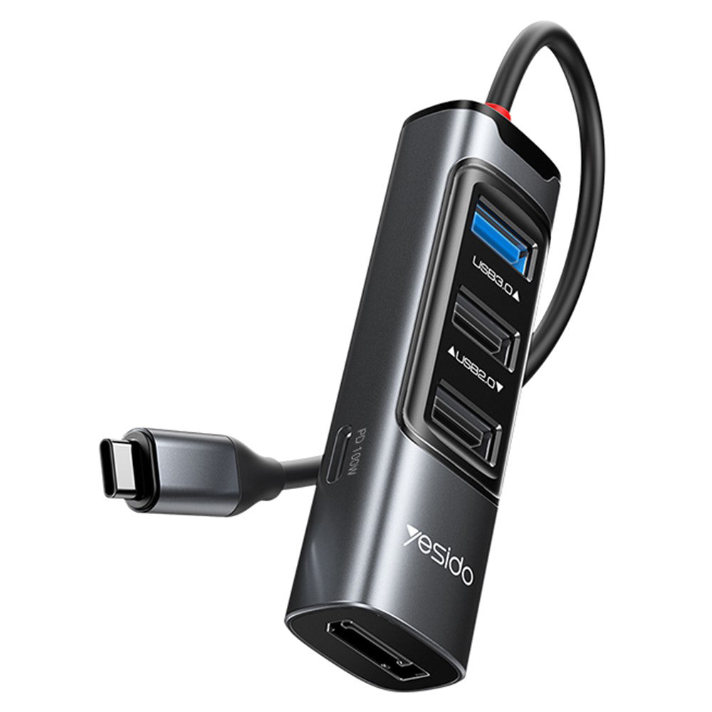Hub USB-C Yesido HB23, 5в1, Сив