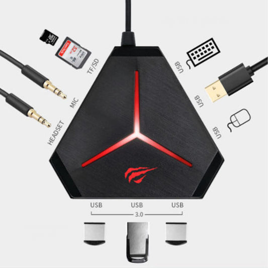 Hub USB HAVIT H95, 10в1, Черен