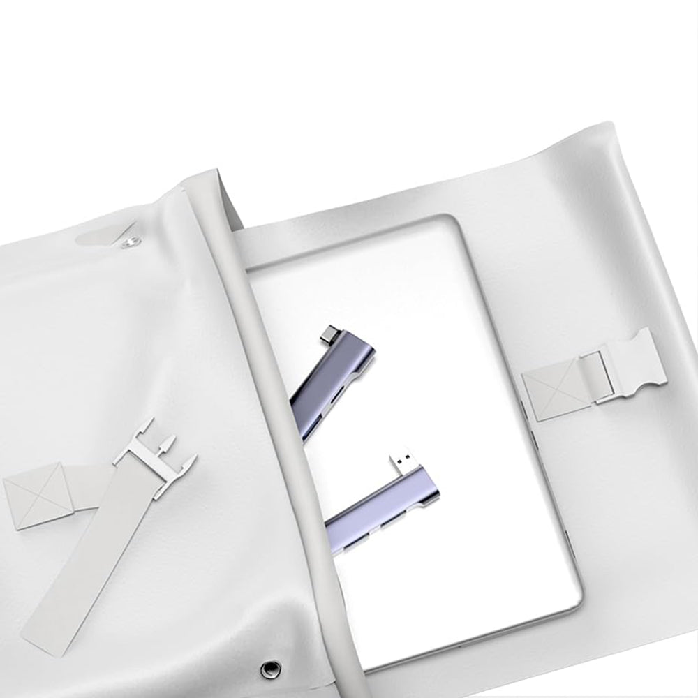 USB хъб Techsuit H14 ZenithDock, 4в1, Сив