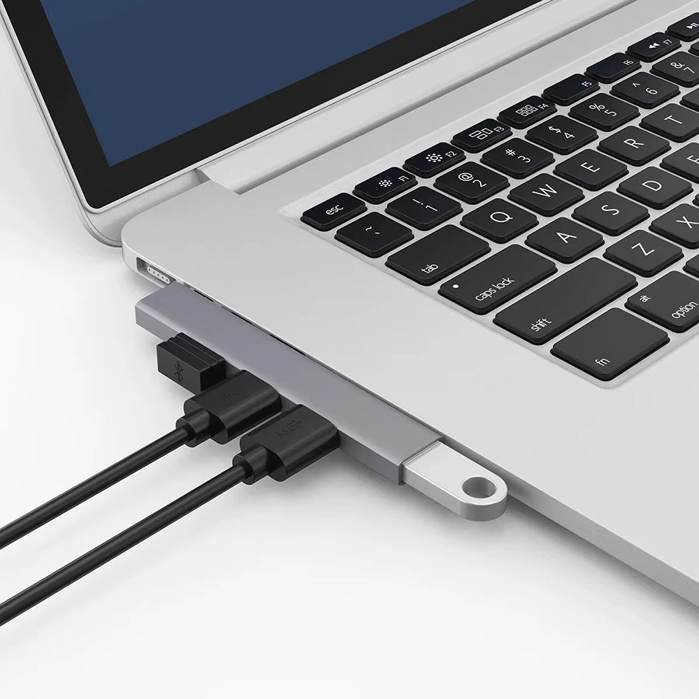 USB хъб Techsuit H14 ZenithDock, 4в1, Сив