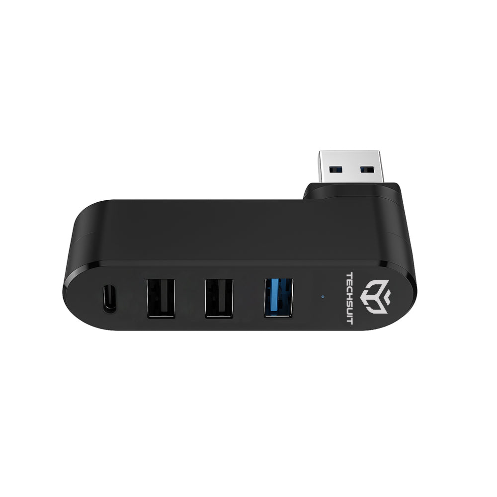 USB хъб Techsuit H17 SplitterNode, 4в1, Черен