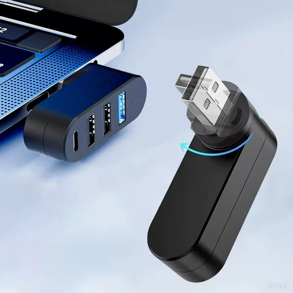 USB хъб Techsuit H17 SplitterNode, 4в1, Черен