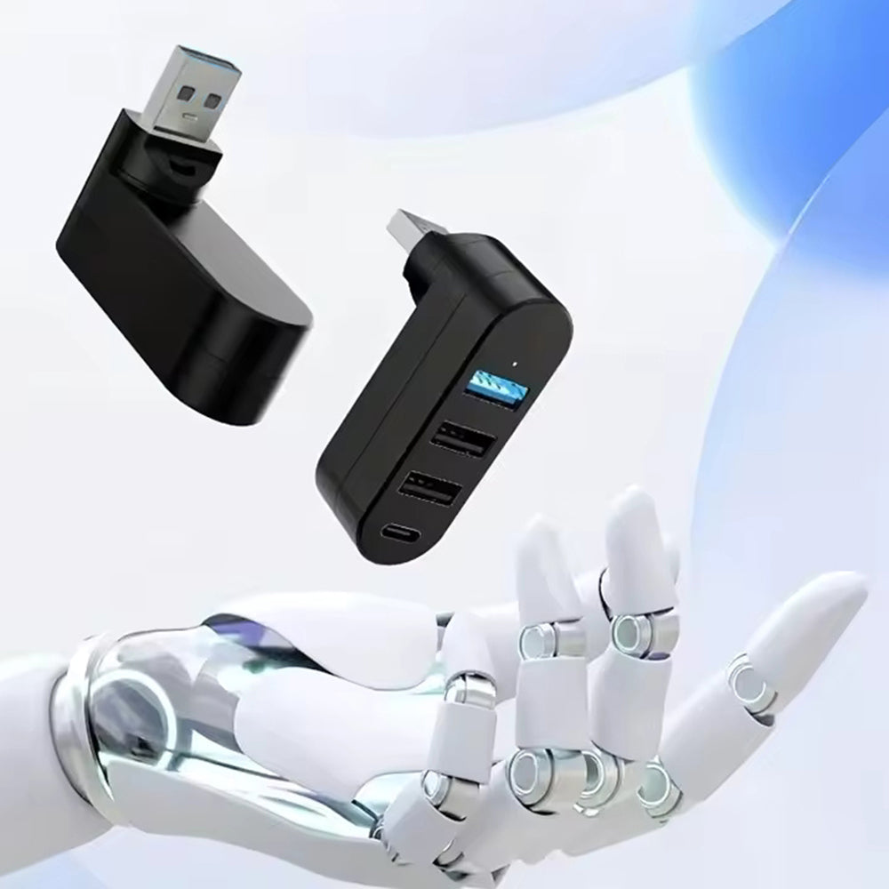 USB хъб Techsuit H17 SplitterNode, 4в1, Черен