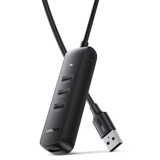 USB концентратор UGREEN CM416, 4 x USB-A 3.0, 0,25 м, черен