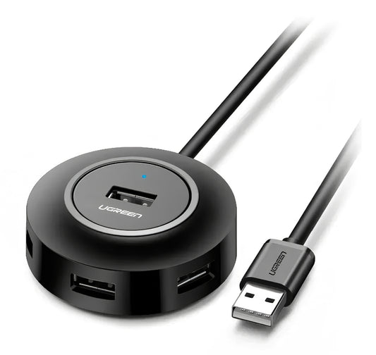 USB концентратор UGREEN CR106, 4 x USB-A, 1 м, черен