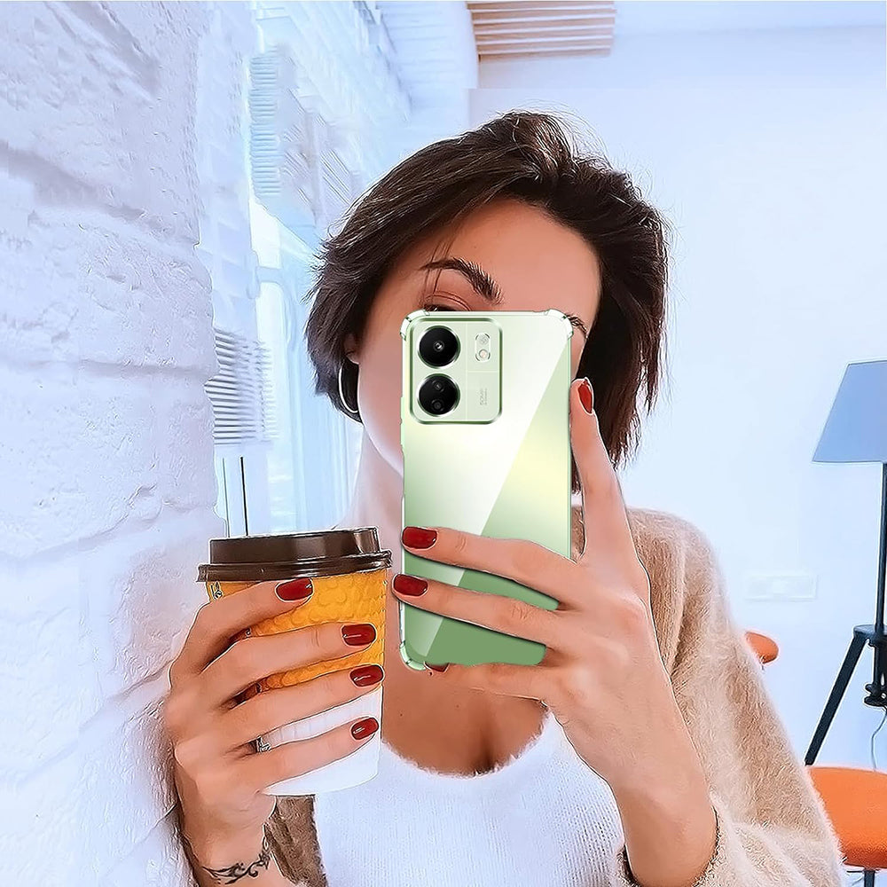 Калъф с протекция за камерата за Xiaomi Poco C65 / Redmi 13C, Techsuit, удароустойчив прозрачен, прозрачен
