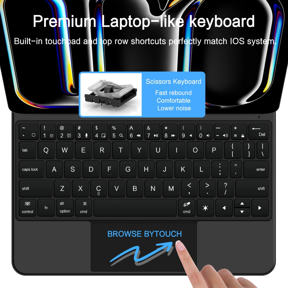 Калъф с клавиатура за Apple iPad Pro 13 (2025) / (2024), Tech-Protect, SmartCase Magnetic, Черен