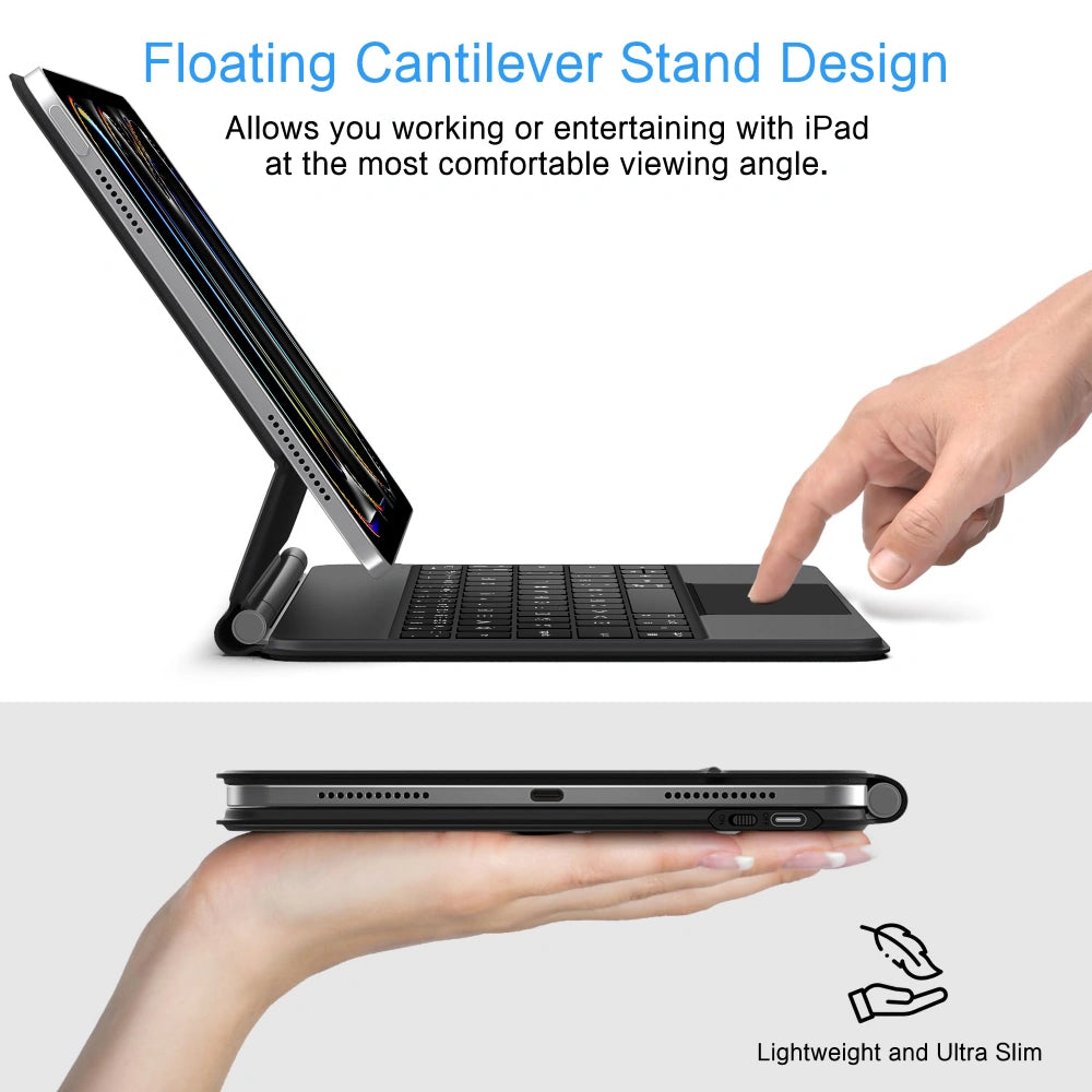 Калъф с клавиатура за Apple iPad Pro 13 (2025) / (2024), Tech-Protect, SmartCase Magnetic, Черен
