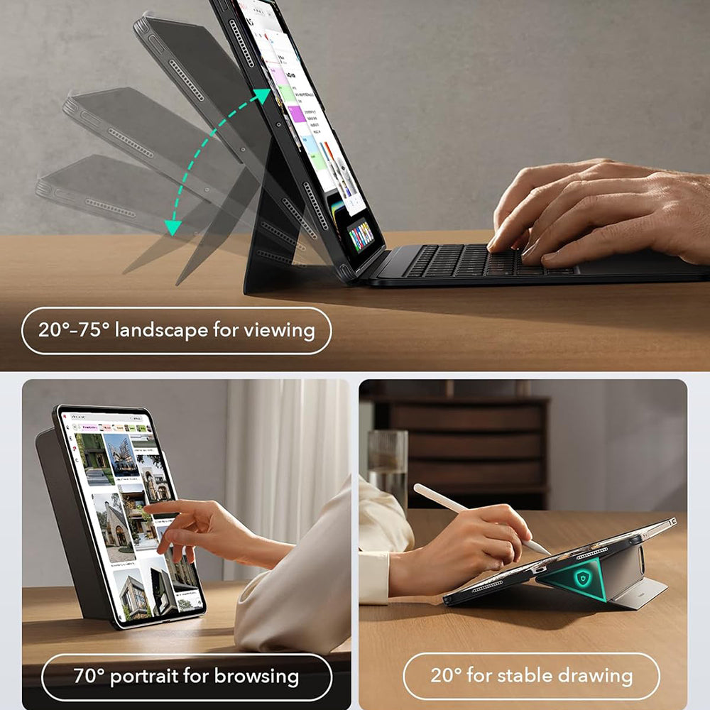 Калъф с клавиатура за Apple iPad Air 11 (2025) / Air 11 (2024) / Air (2022) / Air (2020), ESR, Shift, Сив