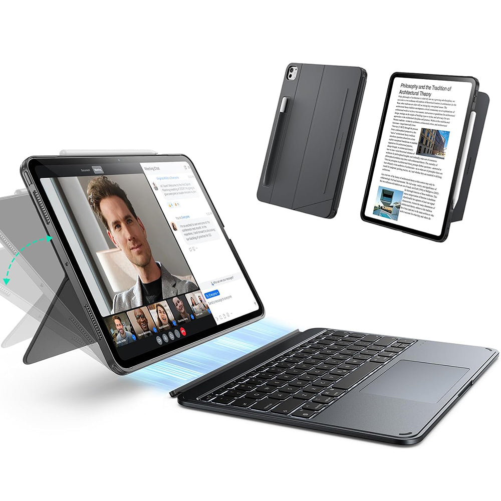 Калъф с клавиатура за Apple iPad Pro 11 (2024), ESR, Shift, Сив