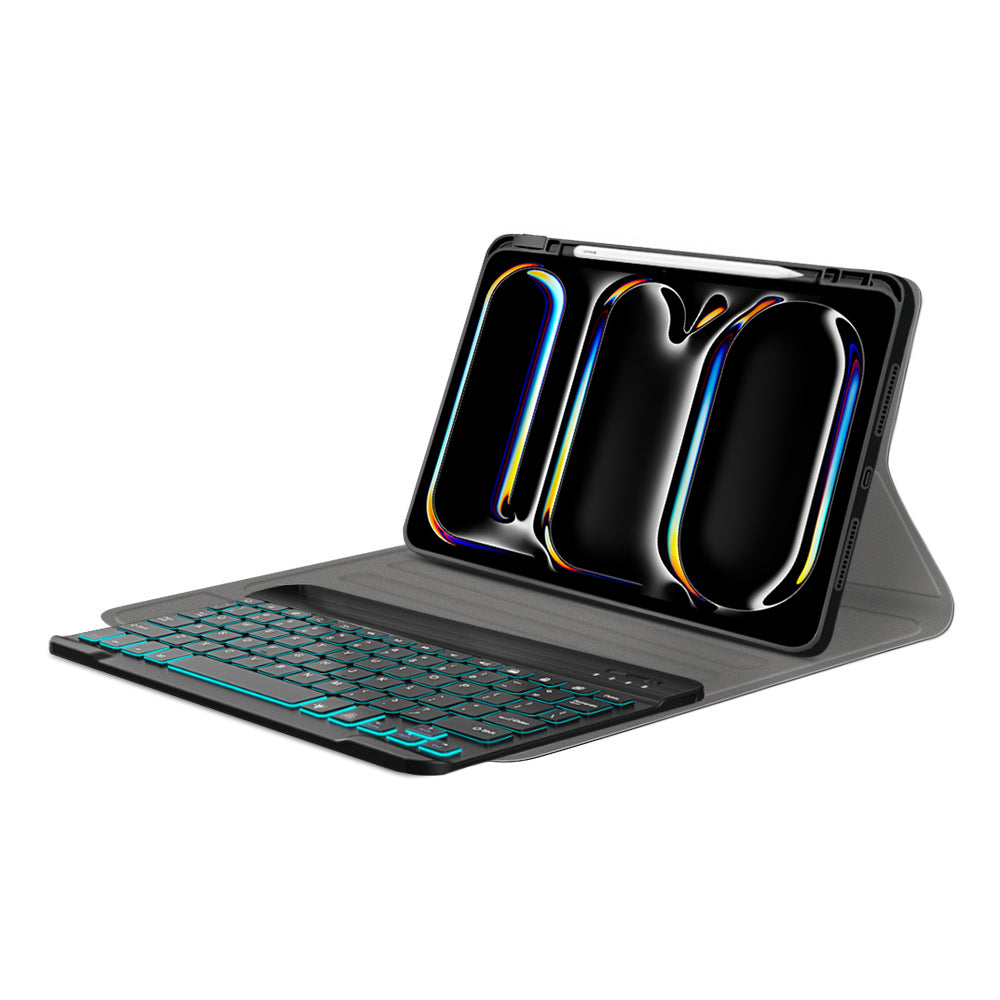 Калъф с клавиатура за Apple iPad Pro 11 (2024), Techsuit, CozyTab, Черен