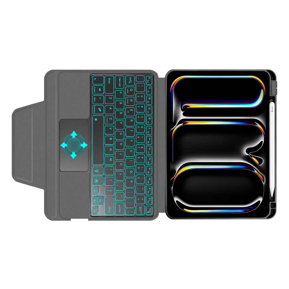Калъф с клавиатура за Apple iPad Pro 11 (2024), Techsuit, KeyTab Pro, Черен