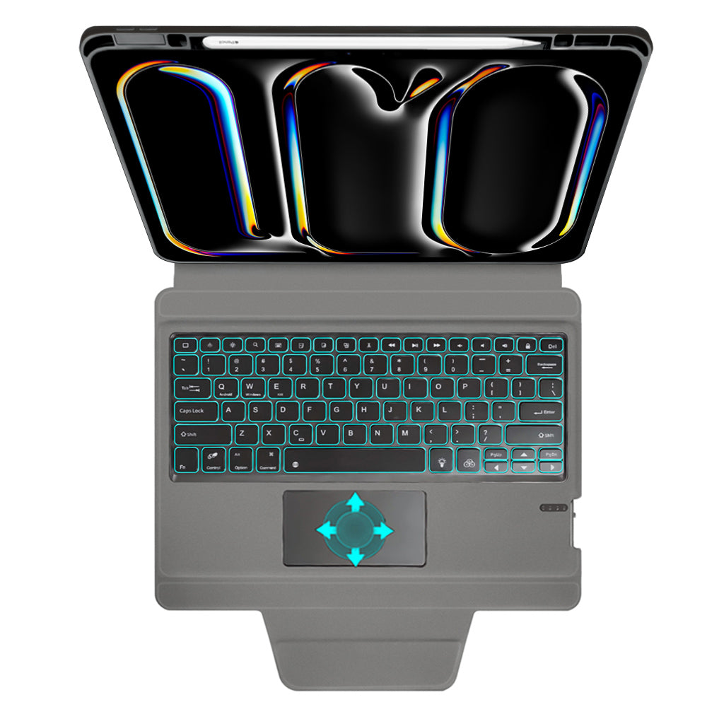 Калъф с клавиатура за Apple iPad Pro 13 (2024), Techsuit, KeyTab Pro, Черен