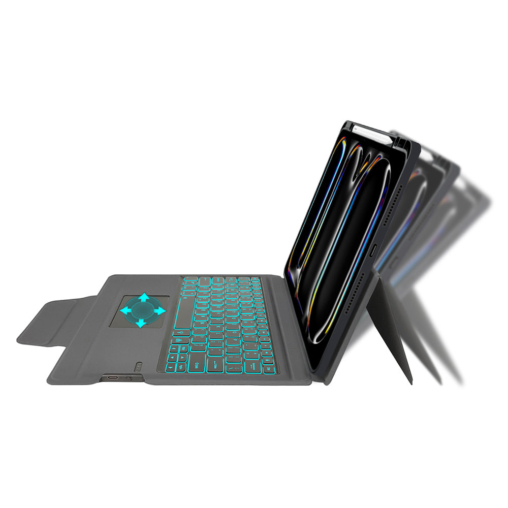 Калъф с клавиатура за Apple iPad Pro 13 (2024), Techsuit, KeyTab Pro, Черен