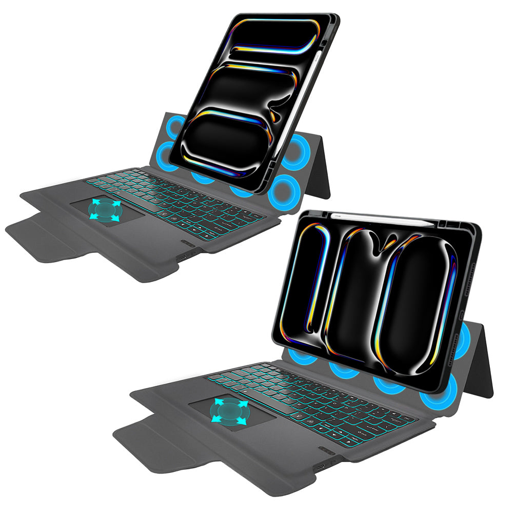 Калъф с клавиатура за Apple iPad Pro 13 (2024), Techsuit, KeyTab Pro, Черен