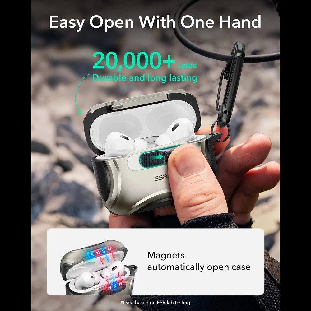 Калъф ESR Cyber FlickLock за Apple AirPods Pro 3, Сив