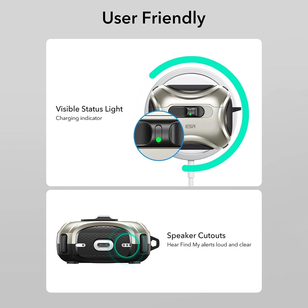 Калъф ESR Cyber FlickLock за Apple AirPods Pro 3, Сив
