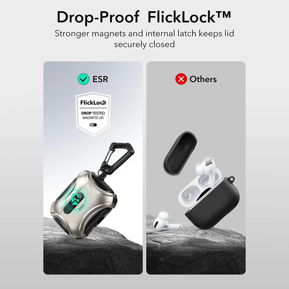 Калъф ESR Cyber FlickLock за Apple AirPods Pro 3, Сив