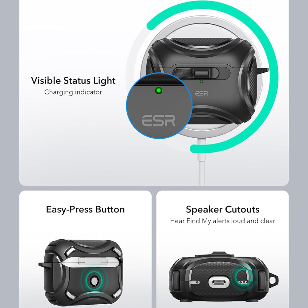 Калъф ESR Cyber за Apple AirPods Pro Series, Черен