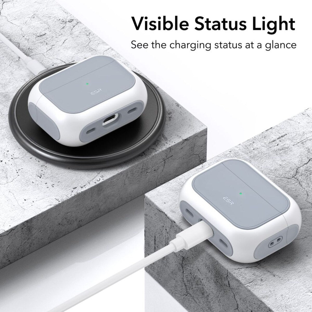 Калъф ESR Orbit Hybrid за Apple Airpods Pro 3, Бял