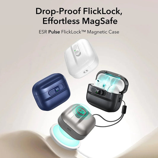 Калъф ESR Pulse Magnetic FlickLock за Apple AirPods Pro 3, Тъмносин