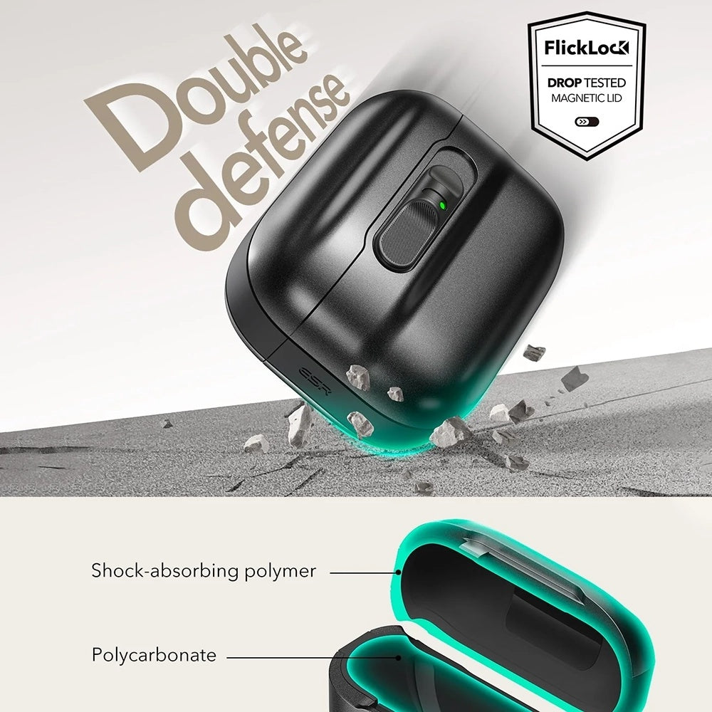 Калъф ESR Pulse Magnetic FlickLock за Apple AirPods Pro 3, Черен