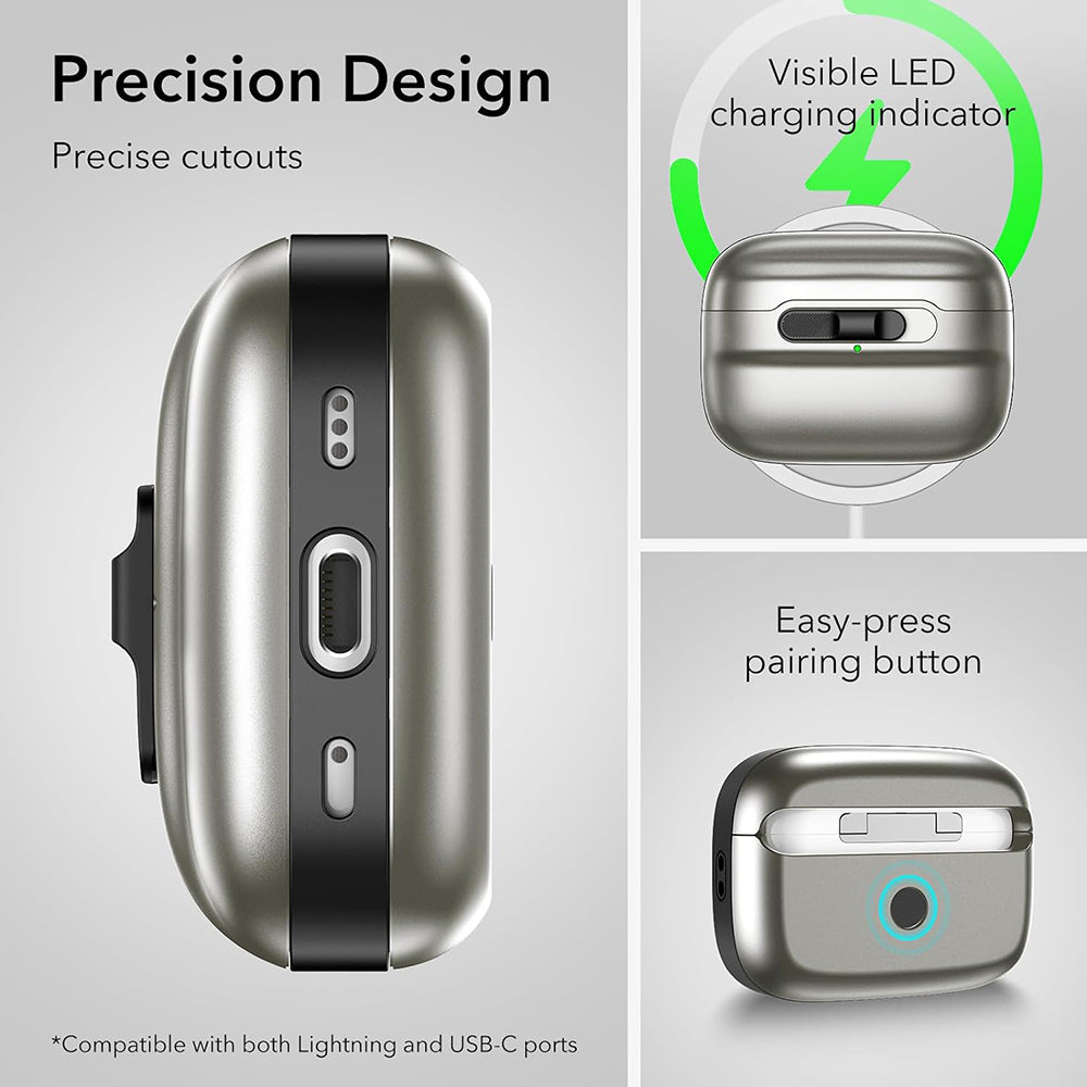 Калъф ESR Pulse за Apple AirPods Pro Series, Сив