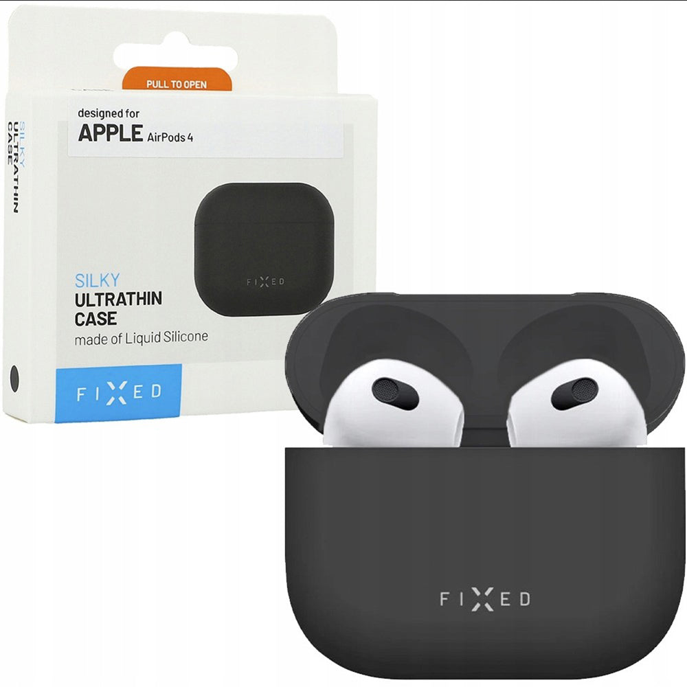 Калъф Fixed Silky за Apple AirPods 4, Черен