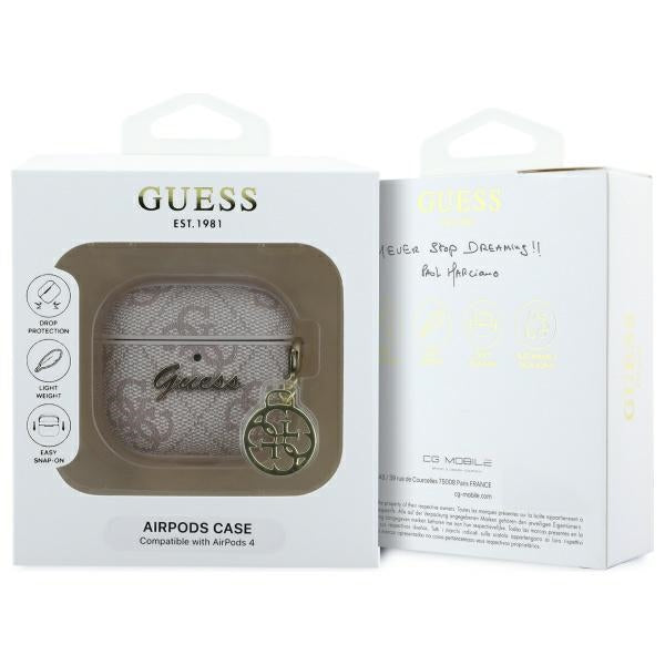 Калъф Guess 4G Charm за Apple AirPods 4, Розов