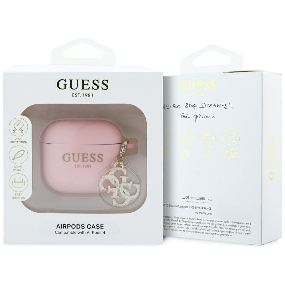 Калъф Guess W/4G Charm за Apple AirPods 4, Розов