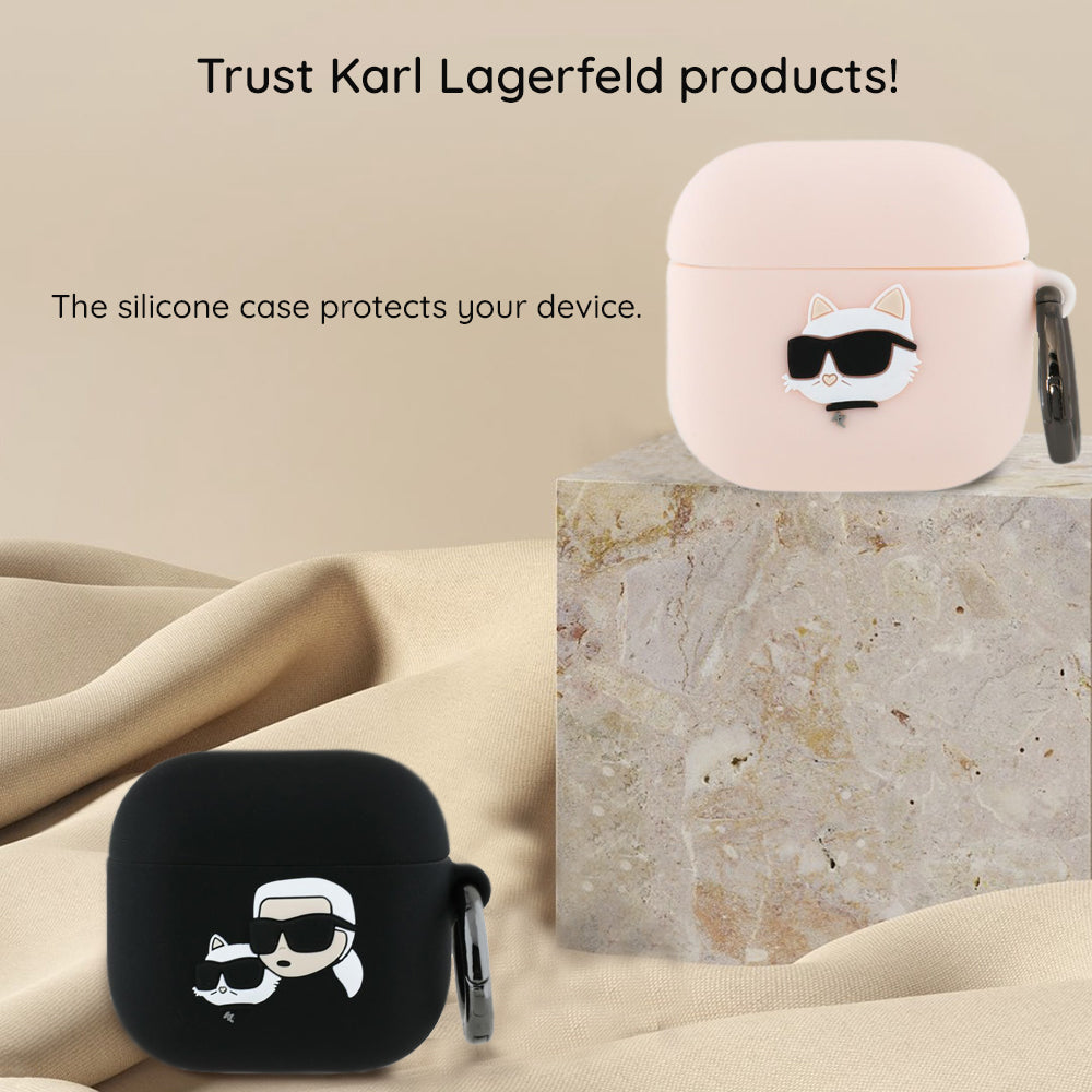 Калъф Karl Lagerfeld 3D Choupette's Head за Apple AirPods 4, Черен