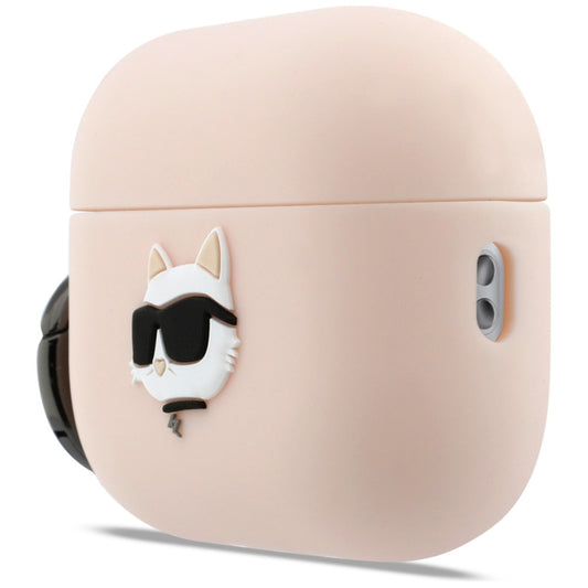 Калъф Karl Lagerfeld Silicone Choupette's Head 3D за Apple AirPods Pro 3, Розов