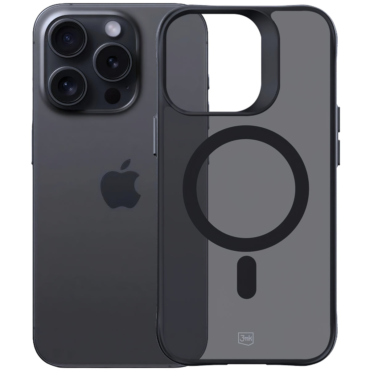 MagSafe калъф за Apple iPhone 15 Pro Max, 3MK, Smoke MagCase, черен