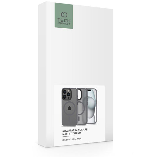 Калъф MagSafe за Apple iPhone 15 Pro Max, Tech-Protect, Magmat, Magmat, сив