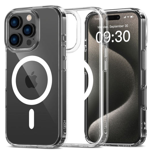 MagSafe калъф за Apple iPhone 16 Pro, Tech-Protect, Flexair Hybrid, прозрачен
