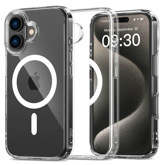 MagSafe калъф за Apple iPhone 16, Tech-Protect, Flexair Hybrid, прозрачен