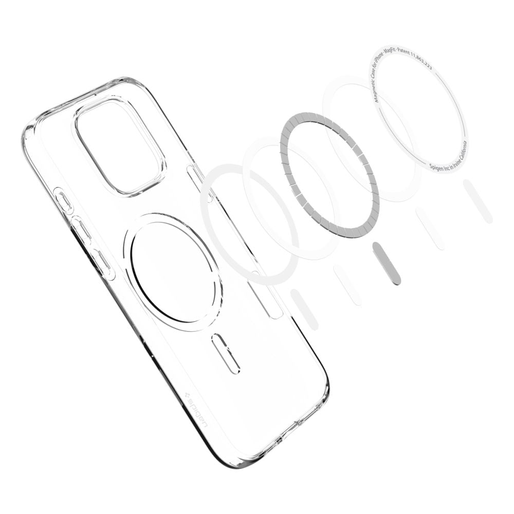 MagSafe калъф за Apple iPhone 16 Pro, Spigen, с течен кристал, прозрачен ACS08389