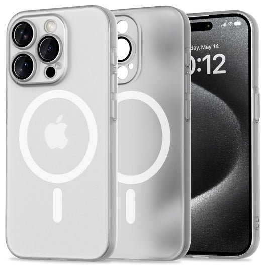 Калъф MagSafe за Apple iPhone 15 Pro, Tech-Protect, MagSlim, бял