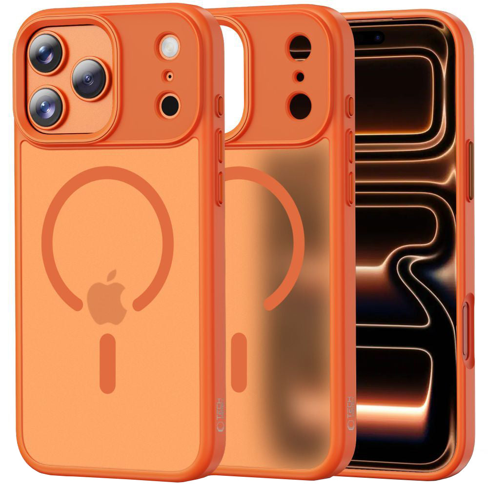 Калъф MagSafe за Apple iPhone 17 Pro Max, Tech-Protect, Magmat, Матово оранжев