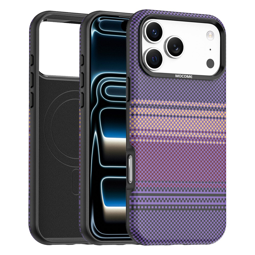 Калъф MagSafe за Apple iPhone 17 Pro Max, OEM, Gradient Rainbow, Лилав