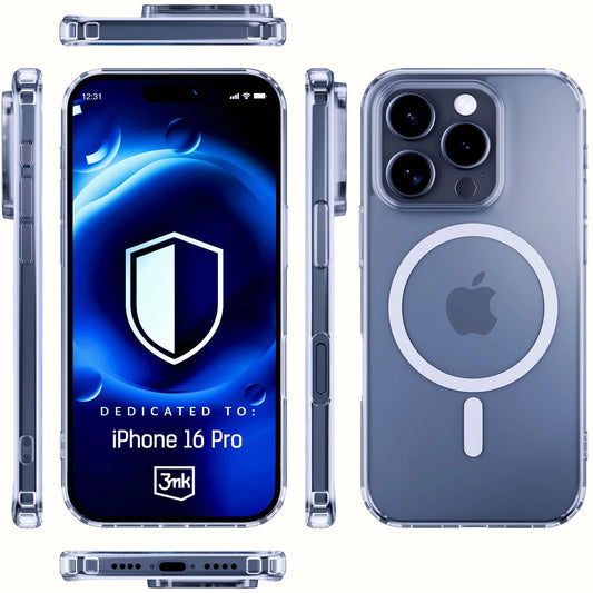 MagSafe калъф за Apple iPhone 16 Pro, 3MK, MagCase, MagCase, Прозрачен