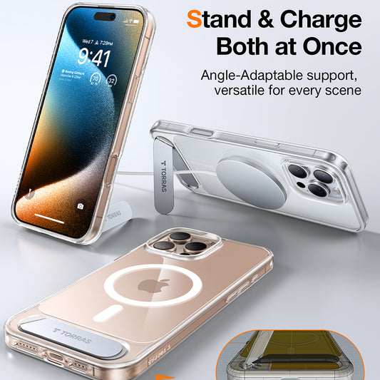 Калъф MagSafe за Apple iPhone 16 Pro, Torras, Pstand, Прозрачен